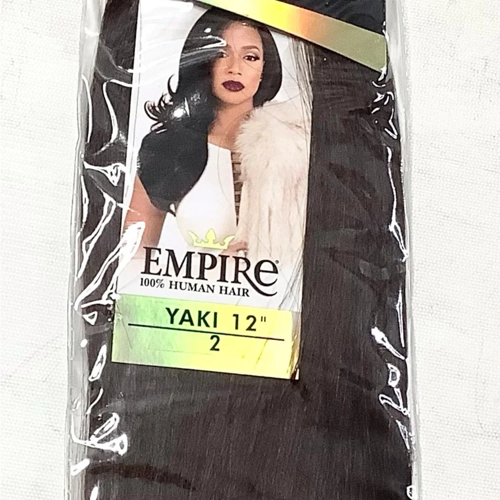 (1) Sensationnel Empire Human Hair Yaki 12” Color 2 Brown Infuse/Argan Oil New